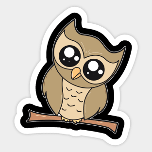 Cute Comic Owl Sticker